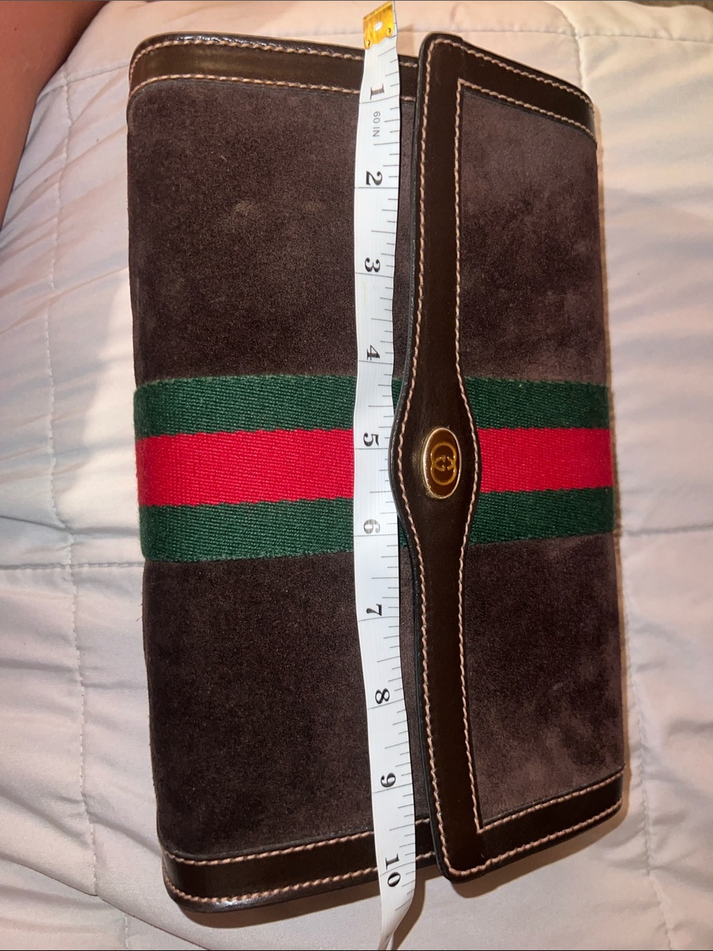 Brown Suede Gucci Ophidia Clutch - Picture 15 of 16